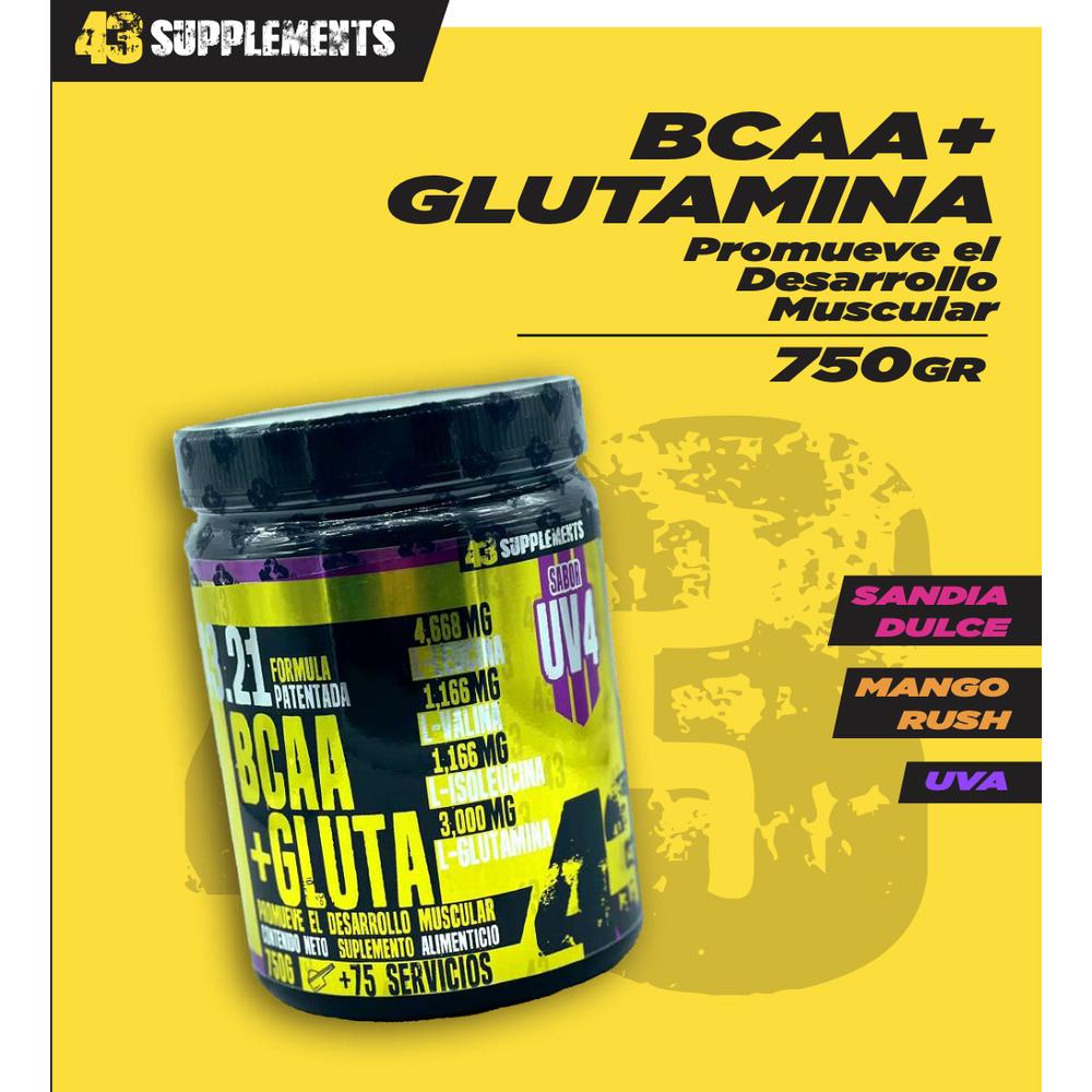 Foto 3 pulgar | Aminoácidos BCAA + Glutamina 750G +75 Servicios 43 Suplementos