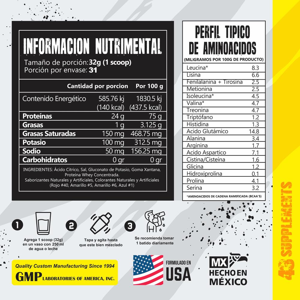 Foto 3 pulgar | 43 Proteina Zero Hidrolizada 1 Kg Vainilla 43 Supplements