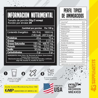 Foto 2 | 43 Proteina Zero Hidrolizada 1 Kg Vainilla 43 Supplements