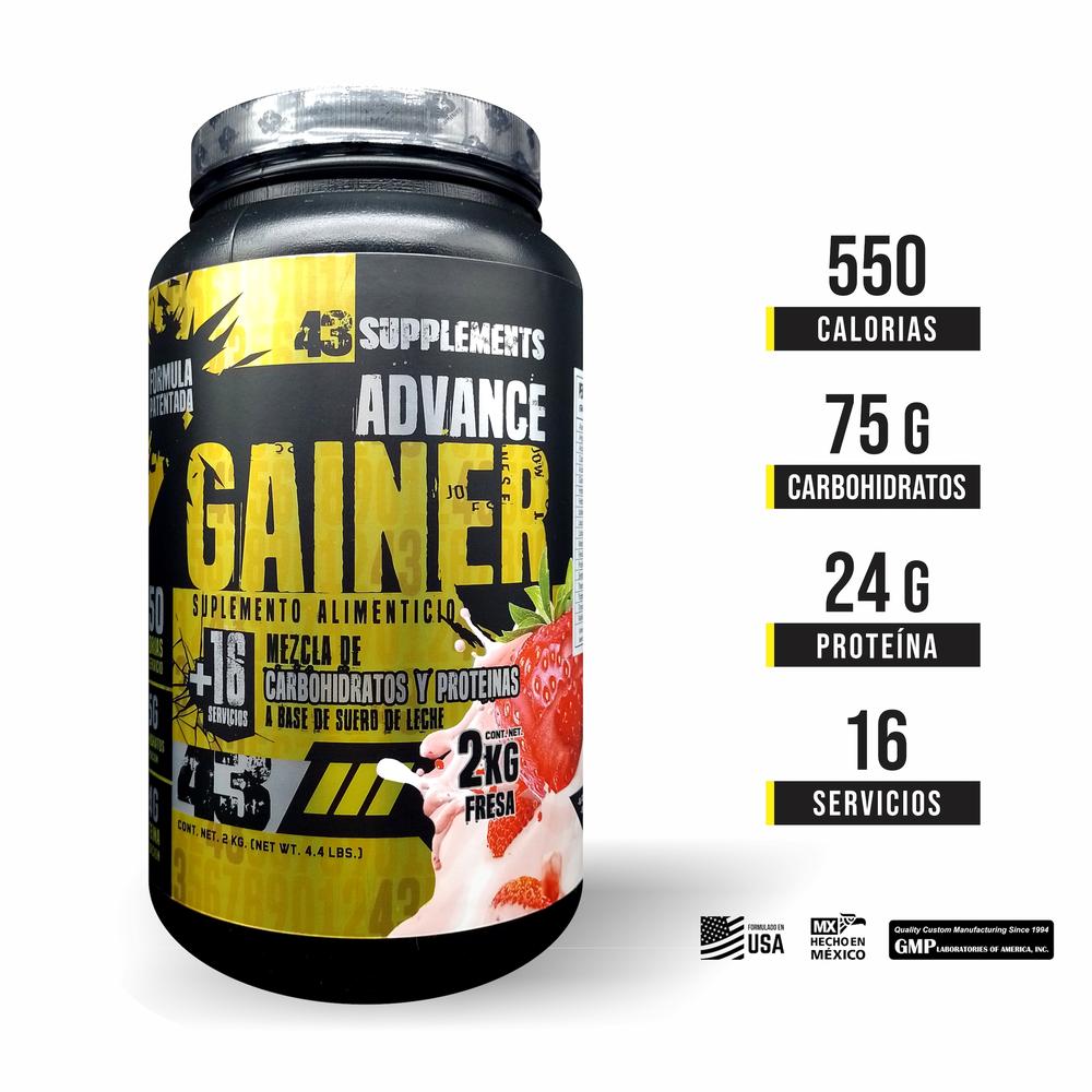 Foto 3 pulgar | Ganador Advance Gainer Fresa 2 Kg 43 Supplements