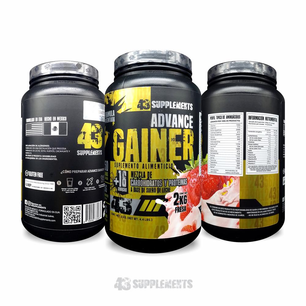 Foto 5 pulgar | Ganador Advance Gainer Fresa 2 Kg 43 Supplements