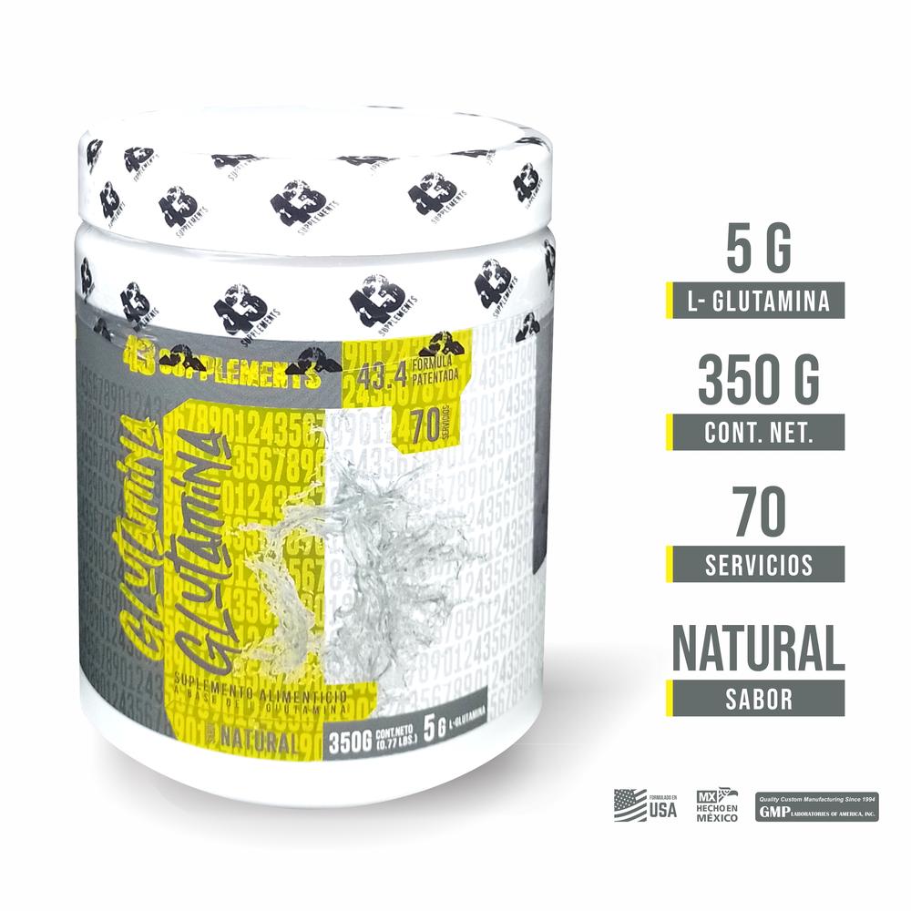 Foto 3 pulgar | Glutamina En Polvo Sin Sabor 350 G 43 Supplements