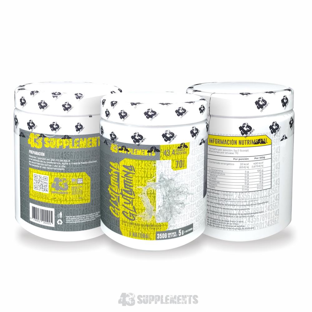 Foto 5 pulgar | Glutamina En Polvo Sin Sabor 350 G 43 Supplements