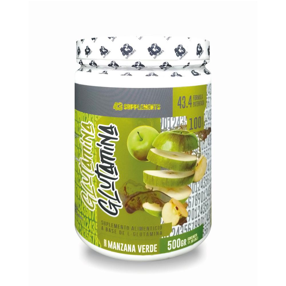 Foto 2 pulgar | Glutamina En Polvo 500gr 43 Supplements Manzana Y Mango