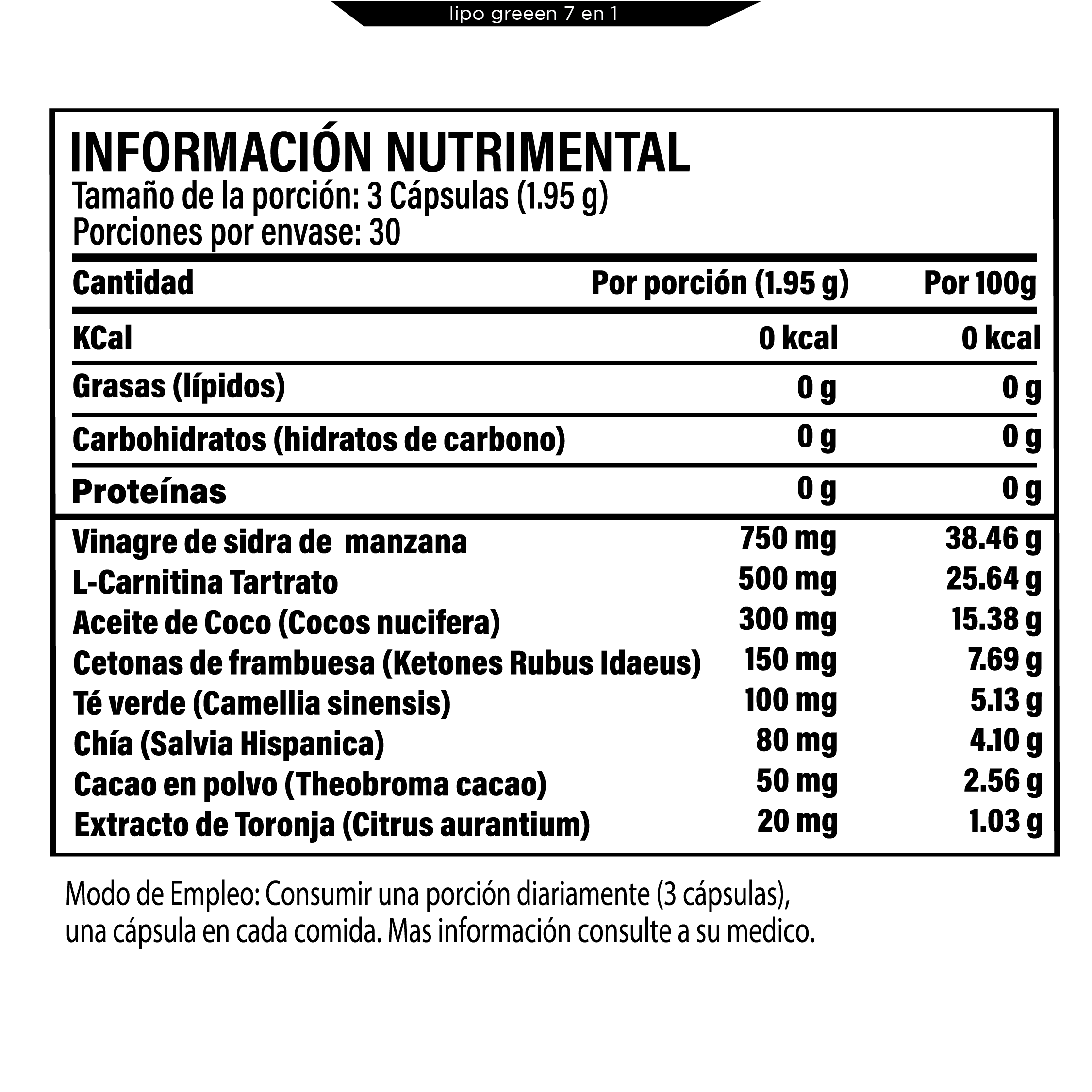 Foto 3 pulgar | Lipogreen 90 Capsulas