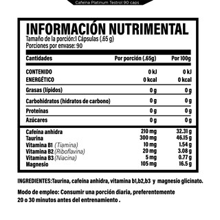 Foto 2 | Cafeína Platinum 90 Cápsulas