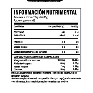 Foto 2 | Vinagre De Manzana 30 Cápsulas.