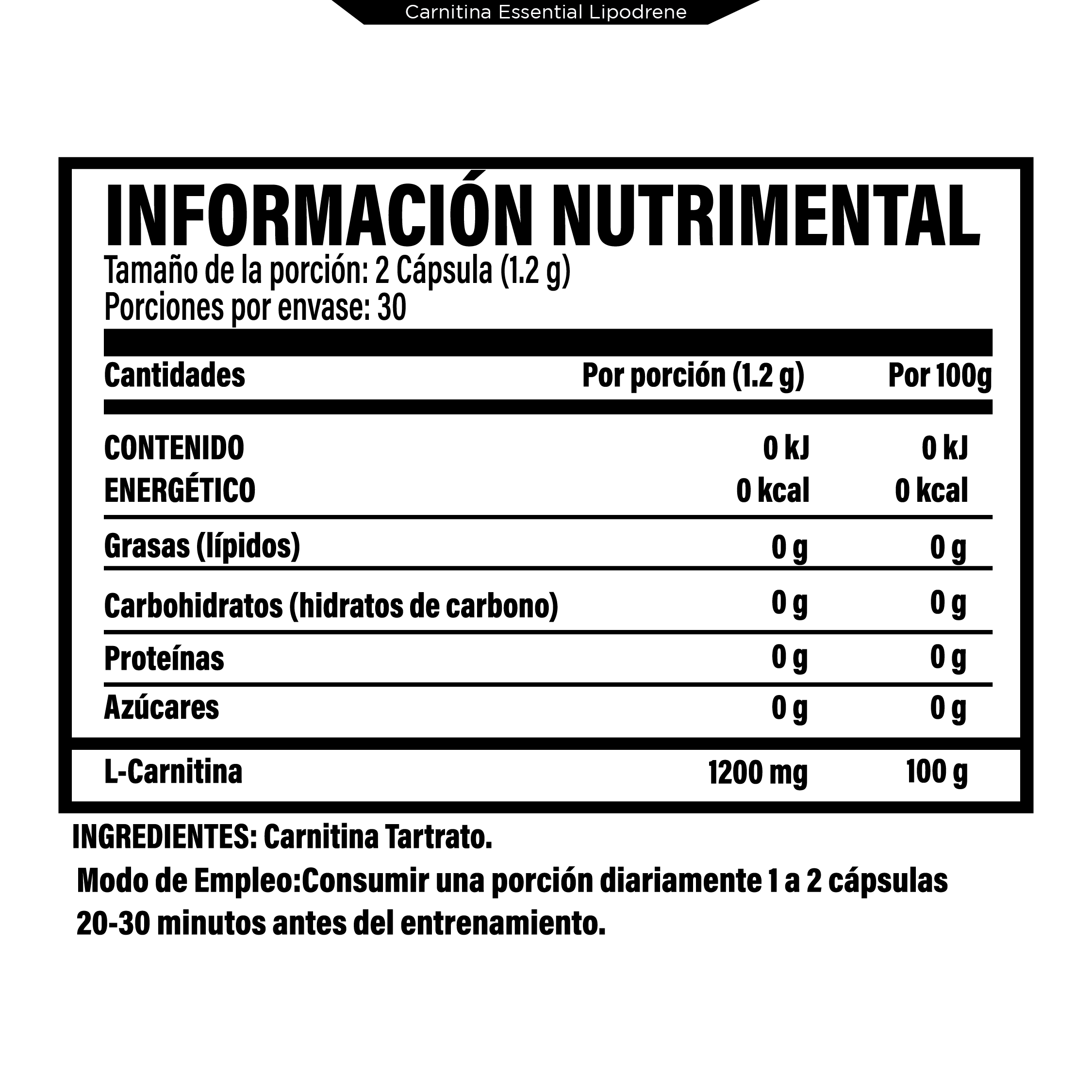 Foto 3 pulgar | Carnitina 60 Cápsulas