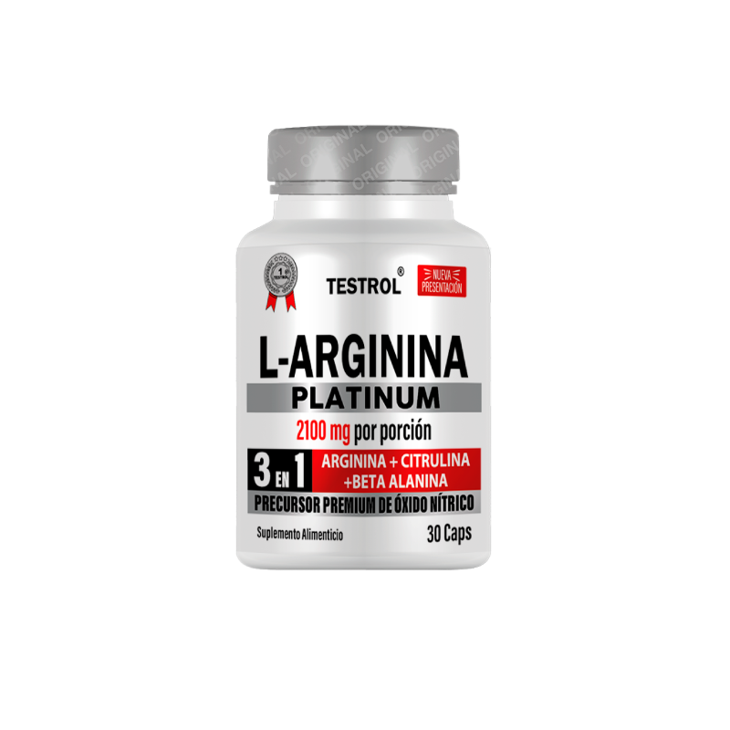 L-arginina Platinum 2100mg Testrol 3 In 1- 30 Cápsulas