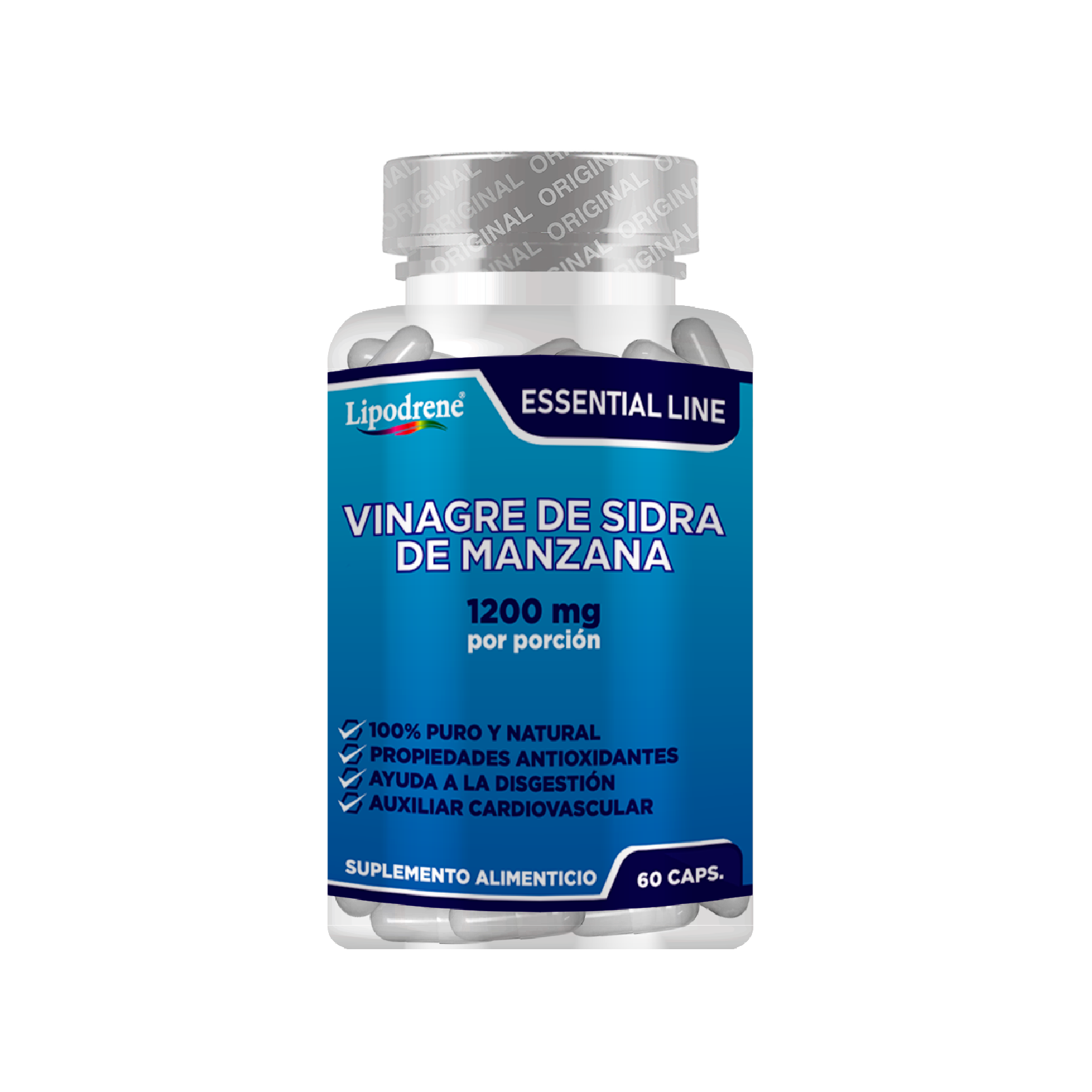 Foto 2 pulgar | Vinagre De Manzana Lipodrene 60 Cápsulas