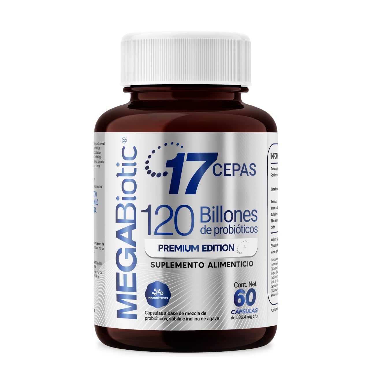 Foto 1 | Suplemento Alimenticio 120 Billones Probioticos Y Prebiotico 17 Cepas Premium 60 Capsulas