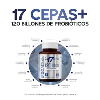 Foto 3 | Suplemento Alimenticio 120 Billones Probioticos Y Prebiotico 17 Cepas Premium 60 Capsulas