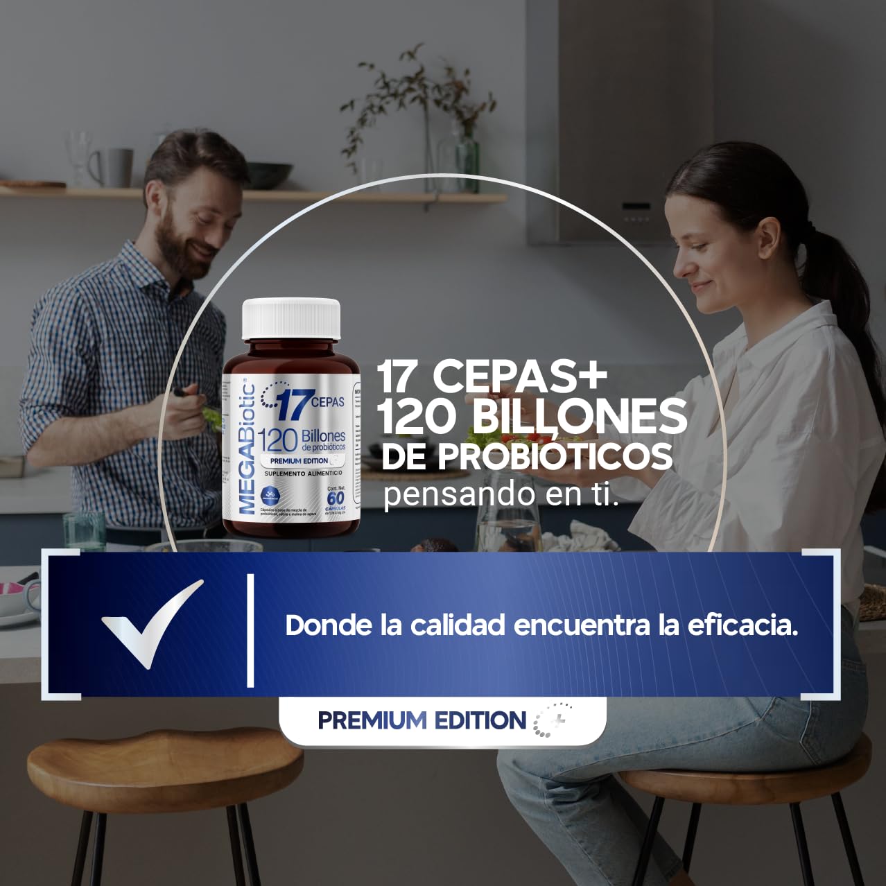 Foto 5 pulgar | Suplemento Alimenticio 120 Billones Probioticos Y Prebiotico 17 Cepas Premium 60 Capsulas