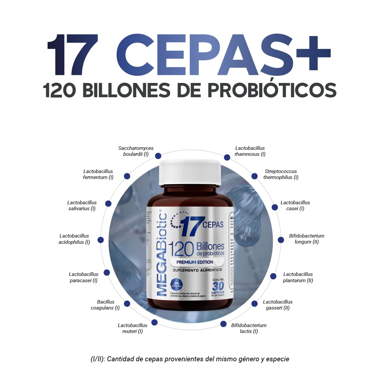 Foto 4 pulgar | Suplemento Alimenticio 120 Billones Probioticos y Prebiotico 17 Cepas Premium 30 Capsulas
