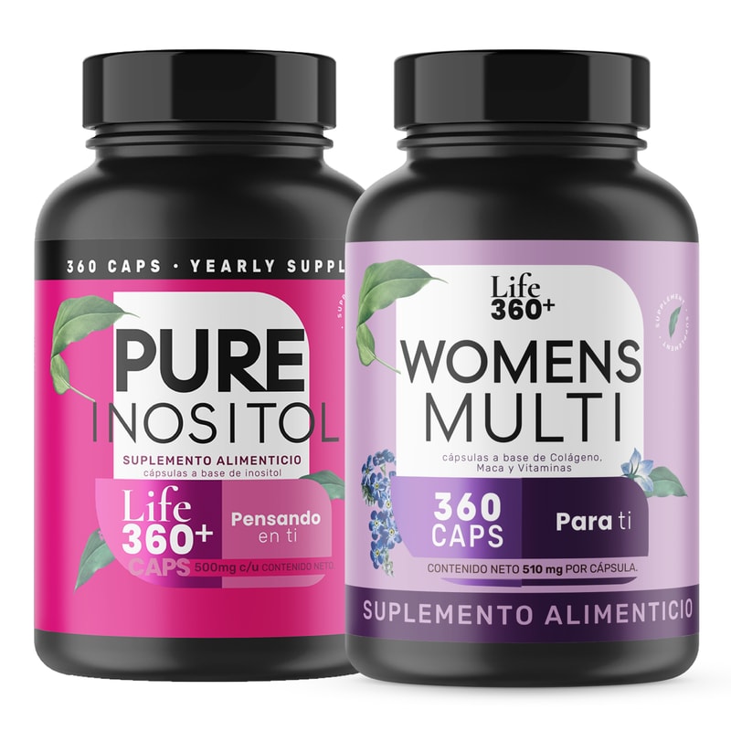 Set Suplemento Alimenticio Inositol 360 Caps + Womens Multi Vit 360 Caps Pack Salud Mujeres $1,119