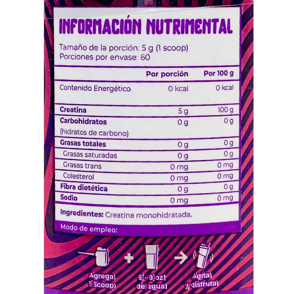 Foto 3 pulgar | Creatina Monohidratada Natural 300 G Munchieslab