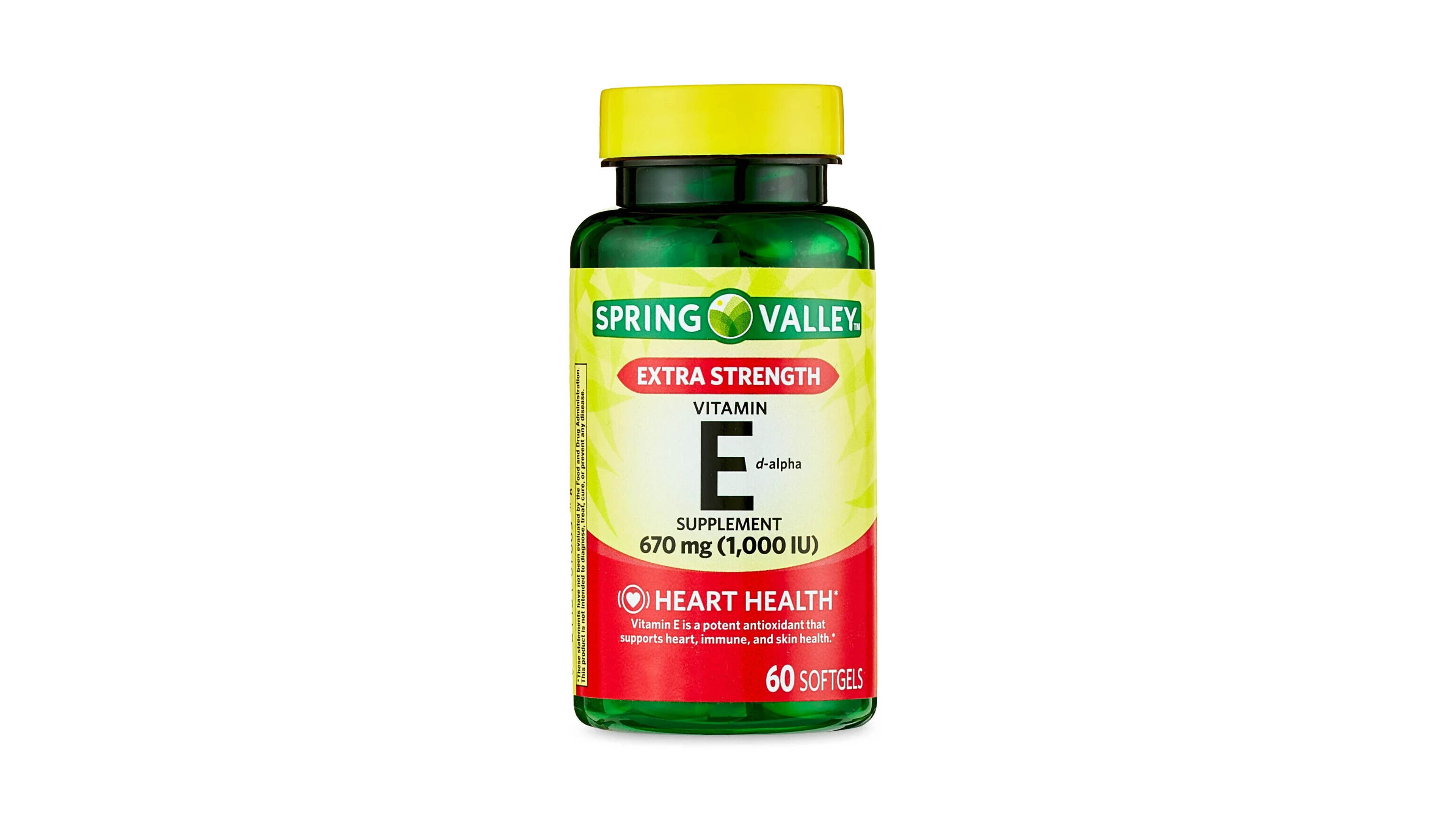 Vitamina E D-alpha Spring Valley Extra Fuerte 670 Mg 1000 Iu 60 Capsulas