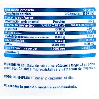 Foto 2 | Suplemento Alimenticio Vidanat Cúrcuma 500 MG 60 Cápsulas