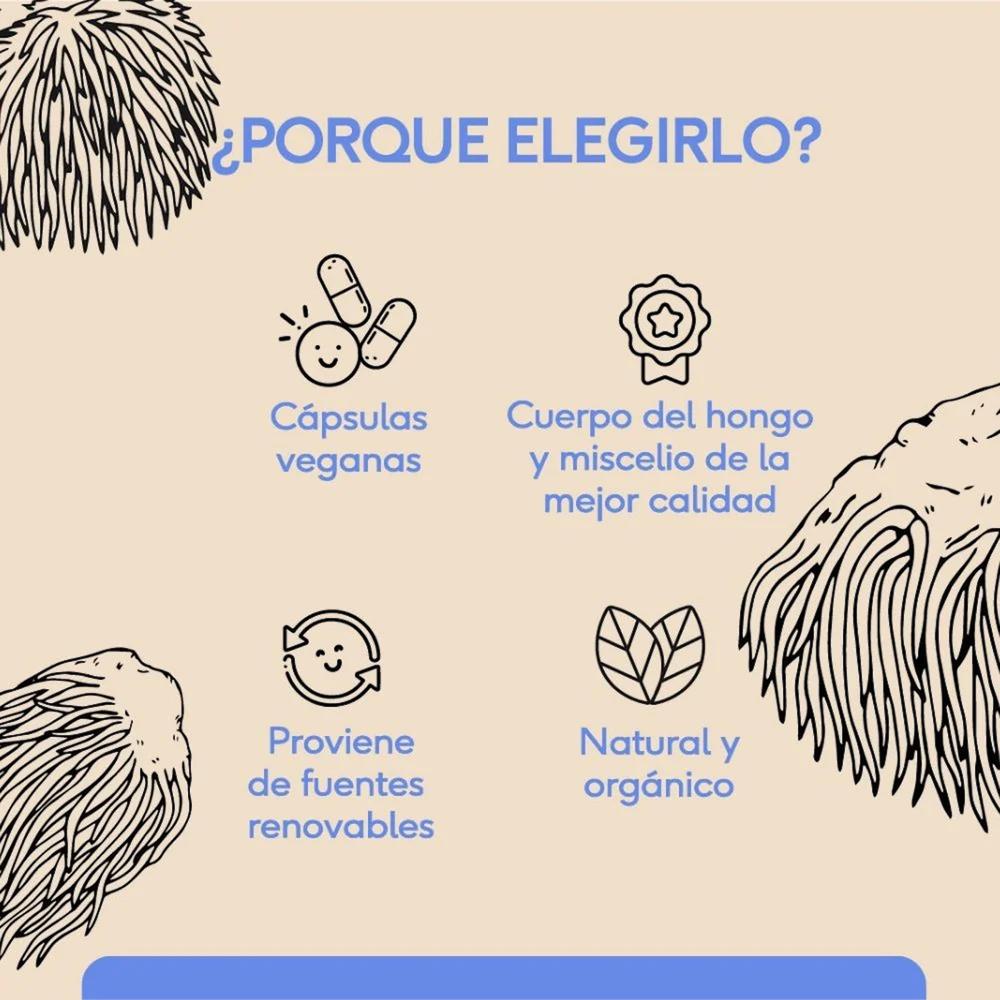 Foto 5 pulgar | Hongo Melena De León 60 Cápsulas Veganas Quenut Lion's Mane