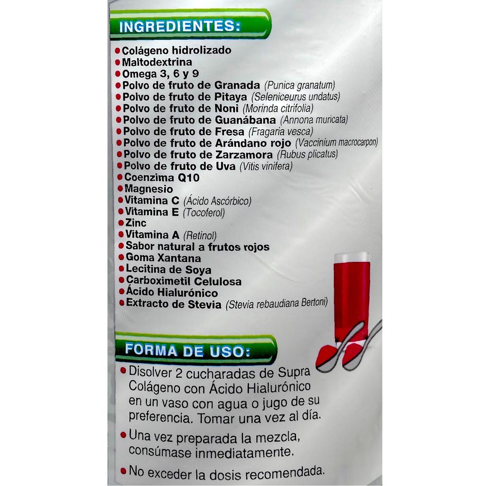 Foto 6 pulgar | Colágeno con Ácido Hialurónico Supra A-ox Frutos Rojos 1.1 kg