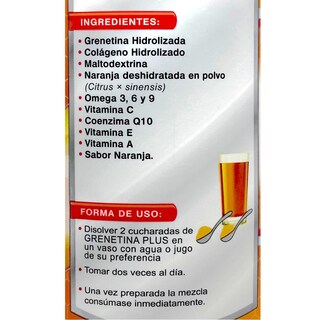 Foto 5 | Grenetina Hidrolizada Plus Supra Sabor Naranja 1.1 kg