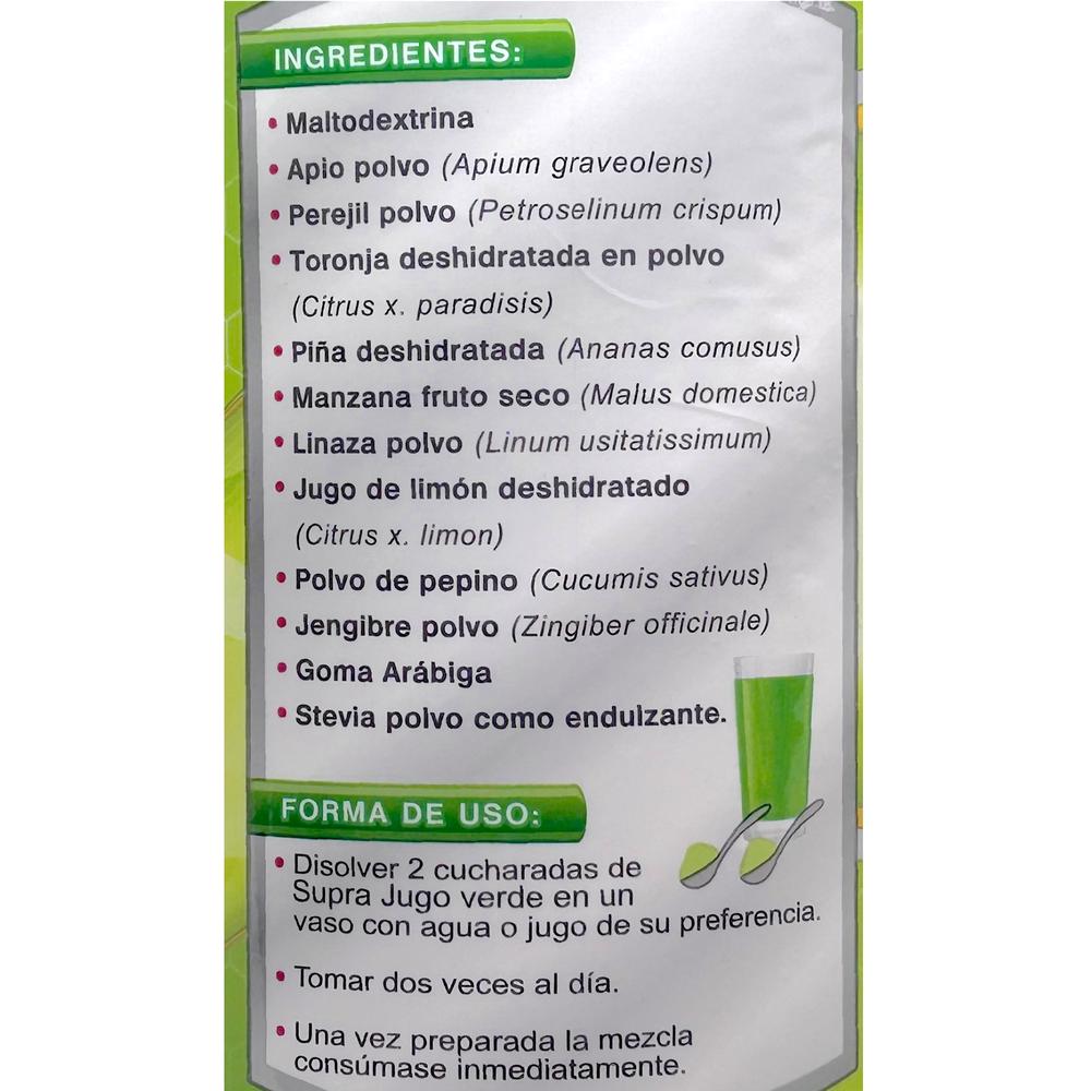 Foto 6 pulgar | Suplemento Alimenticio Supra Jugo Verde con Piña y Apio 1.1 KG