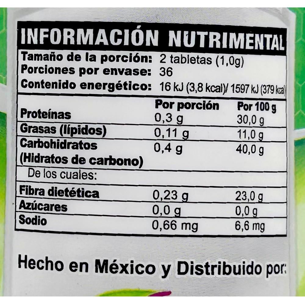 Foto 3 pulgar | Suplemento Alimenticio Supra Spiru Tabs Spirulina y Clorofila 72 Tabletas 500 MG