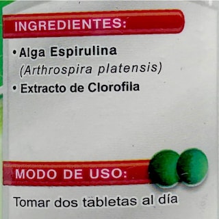 Foto 5 | Suplemento Alimenticio Supra Spiru Tabs Spirulina y Clorofila 72 Tabletas 500 MG