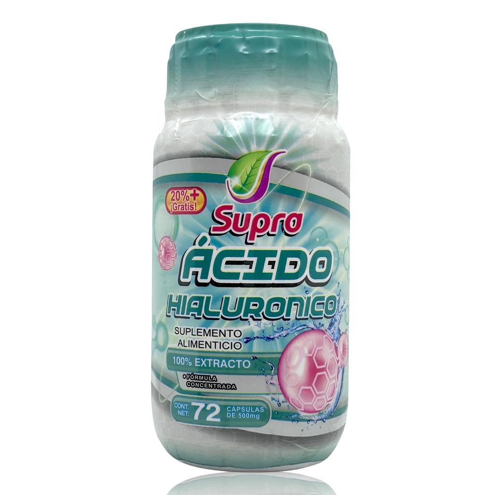 Foto 2 pulgar | Suplemento Alimenticio Supra Ácido Hialurónico 72 Cápsulas de 500 MG