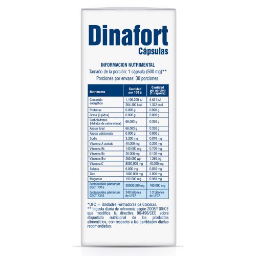 Foto 4 pulgar | Suplemento Alimenticio Dinafort  30 Cápsulas