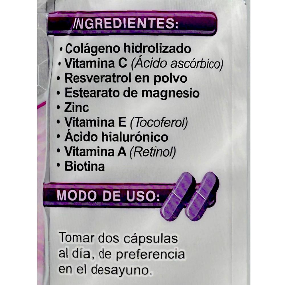 Foto 6 pulgar | Suplemento Alimenticio Supra Collagen SKN con Colágeno Hidrolizado Biotina y Resveratrol en Cápsulas