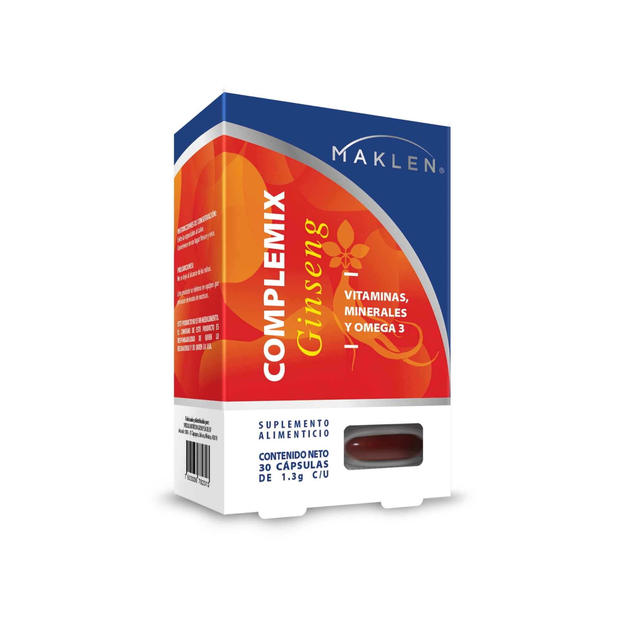 Maklen | Complemix  Ginseng - Vitalidad Y Rendimiento para Adulto