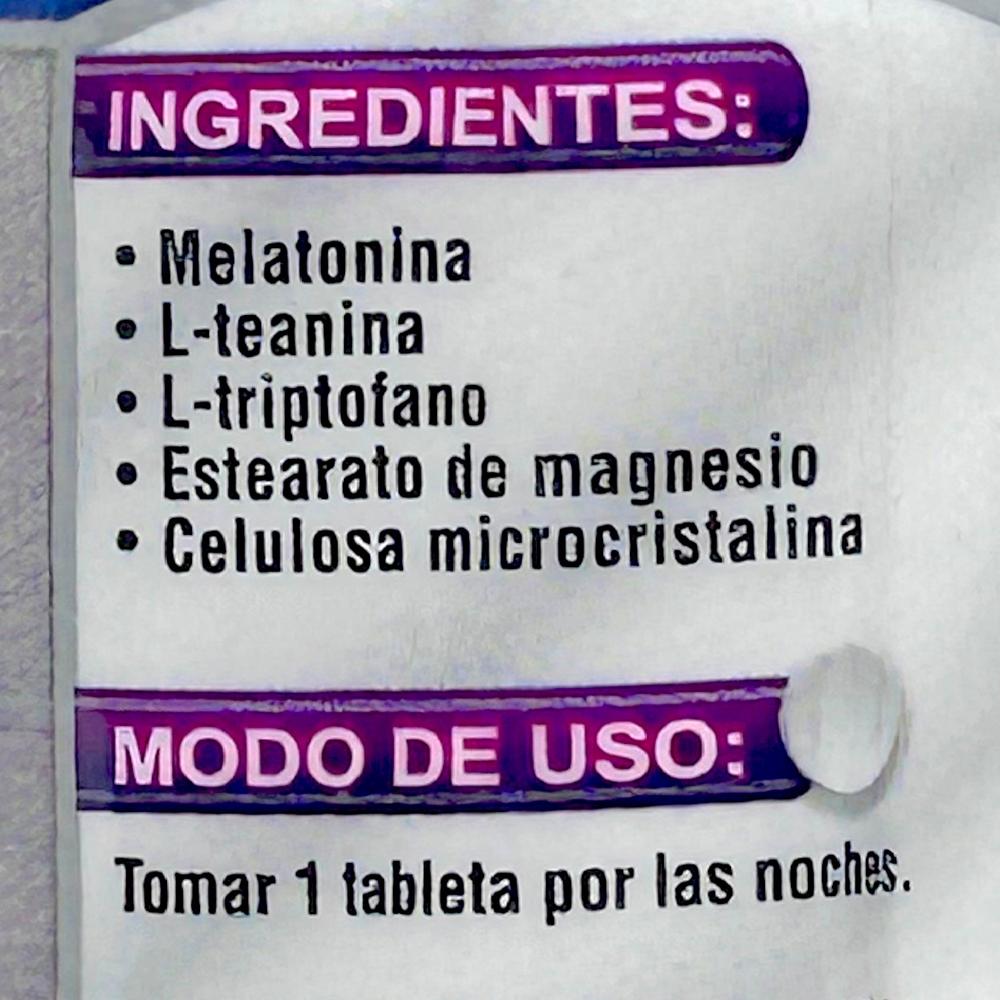 Foto 6 pulgar | Melatonina Triptófano Supra 30 Tabletas de 400 mg