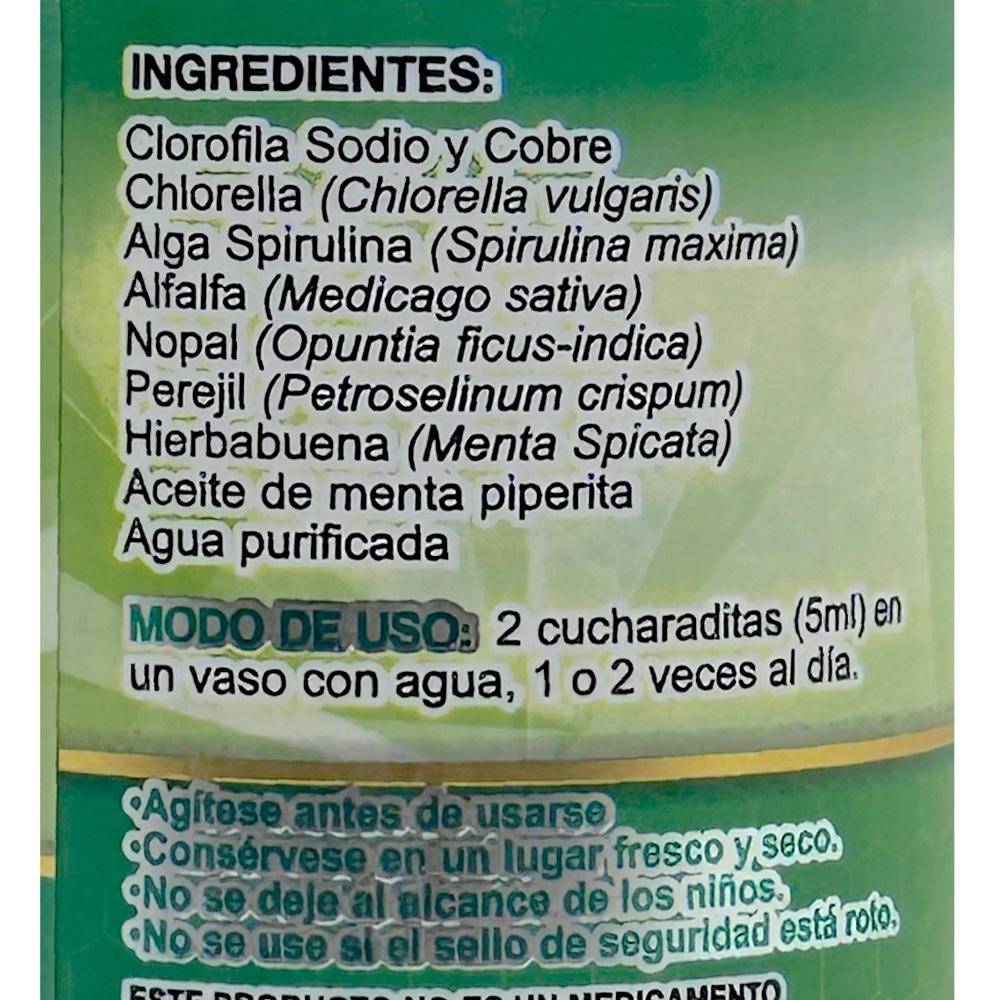 Foto 6 pulgar | Clorofila Líquida con Alga Spirulina Supra 500 ml