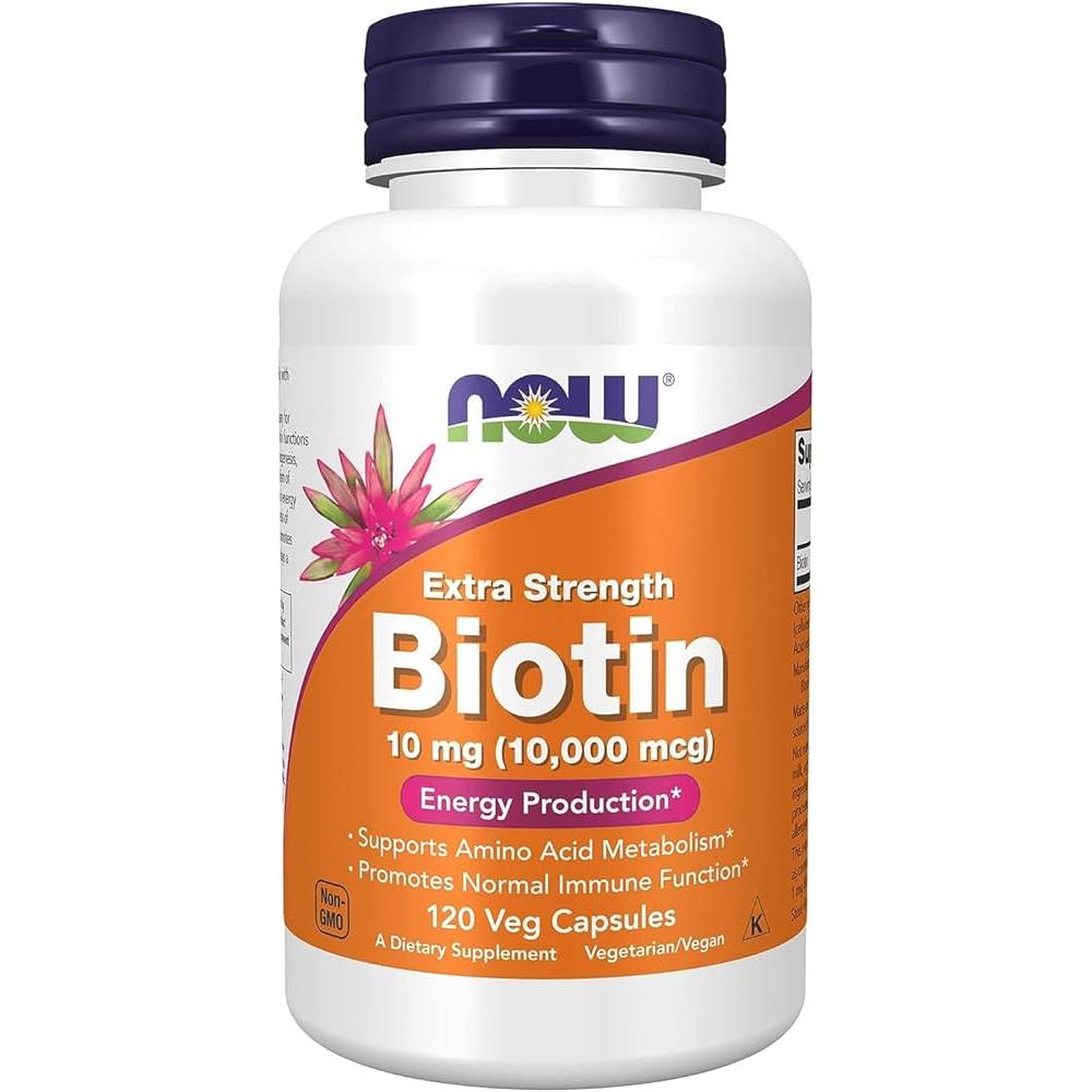 Foto 2 pulgar | Suplemento Alimenticio Now Biotin con 120 Cápsulas
