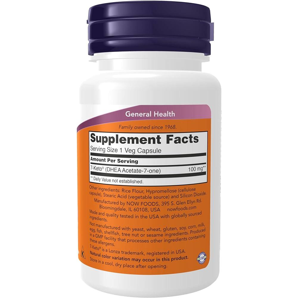 Foto 3 pulgar | Suplemento Alimenticio Dhea Now 7 Keto con 60 Cápsulas