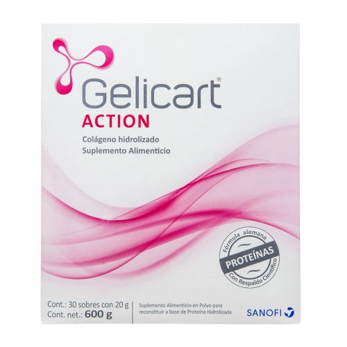 Colágeno Hidrolizado Gelicart Action 30 Sobres de 20 mg C/U