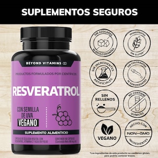 Foto 3 | Suplemento Alimenticio Beyond Vitamins Resveratrol 180 Cápsulas