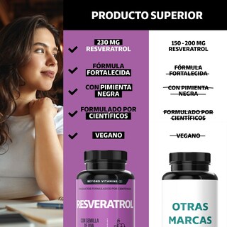 Foto 5 | Suplemento Alimenticio Beyond Vitamins Resveratrol 180 Cápsulas
