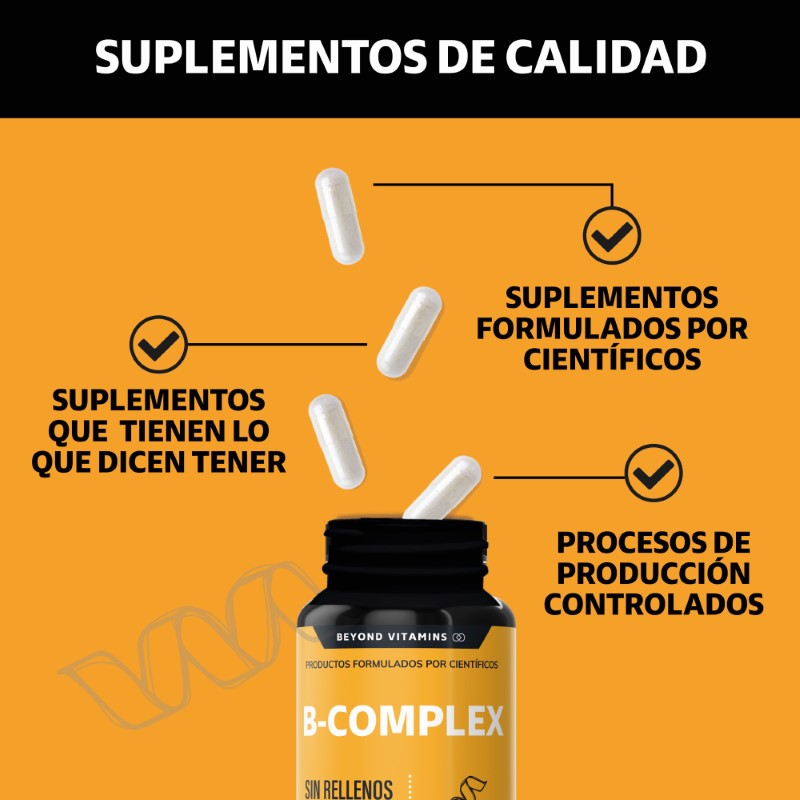 Foto 5 pulgar | Suplemento Alimenticio Beyond Vitamins Vitaminas Complejo B 60 Cápsulas