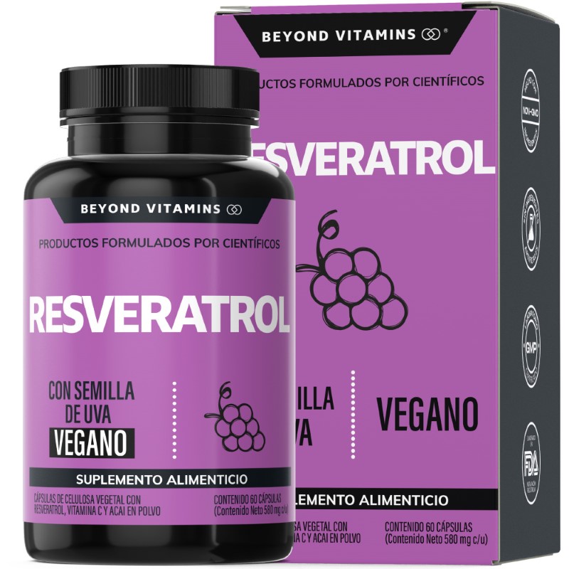Foto 2 pulgar | Suplemento Alimenticio Beyond Vitamins Resveratrol 60 Cápsulas