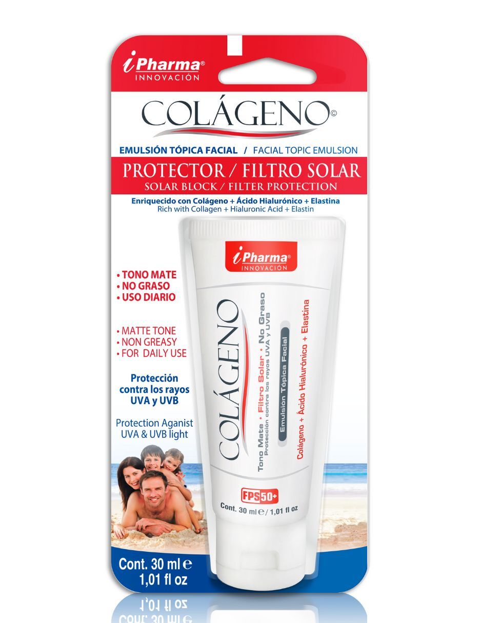 Foto 3 pulgar | Protector Solar  Con Colágeno Tono Mate FPS 50+ 30 ML No Graso