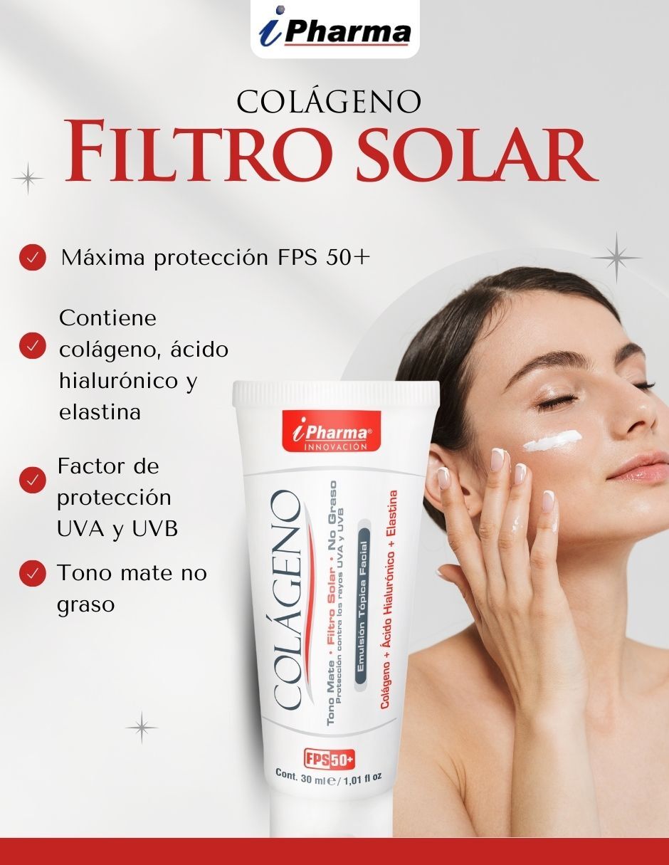 Foto 4 pulgar | Protector Solar  Con Colágeno Tono Mate FPS 50+ 30 ML No Graso