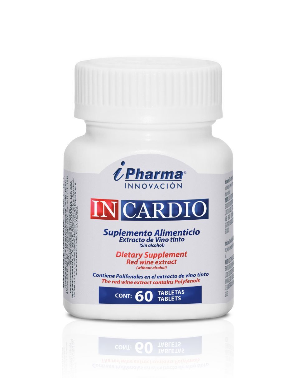 Foto 1 | Suplemento Alimenticio Resveratrol y Polifenoles Alta Concentración Incardio Auxiliar para Disminuir Triglicéri