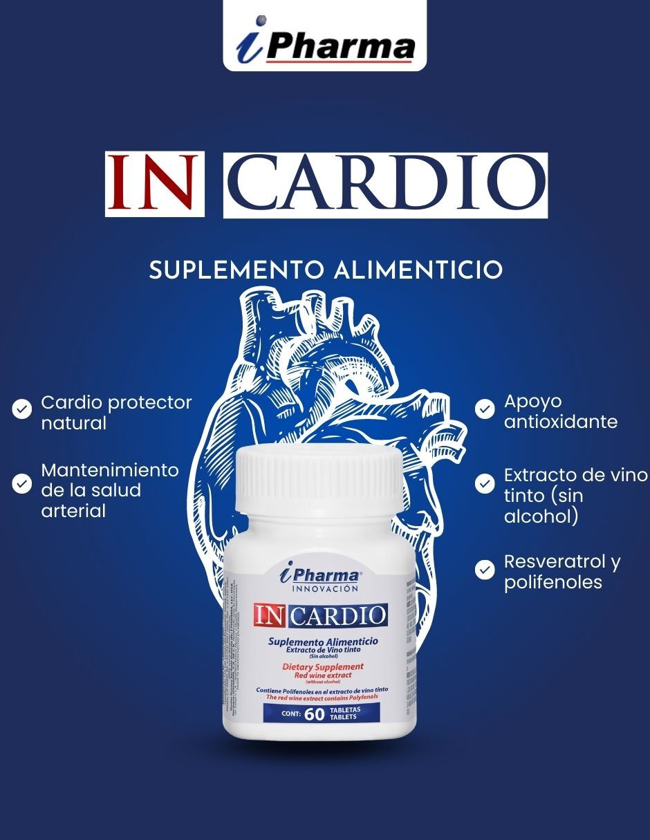 Foto 3 pulgar | Suplemento Alimenticio Resveratrol y Polifenoles Alta Concentración Incardio Auxiliar para Disminuir Triglicéri