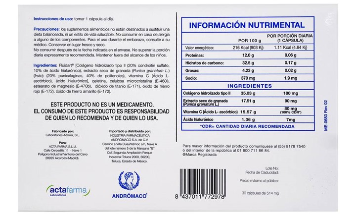 Foto 3 pulgar | Suplemento Alimenticio Kinisi 519 Mg 30 Cápsulas