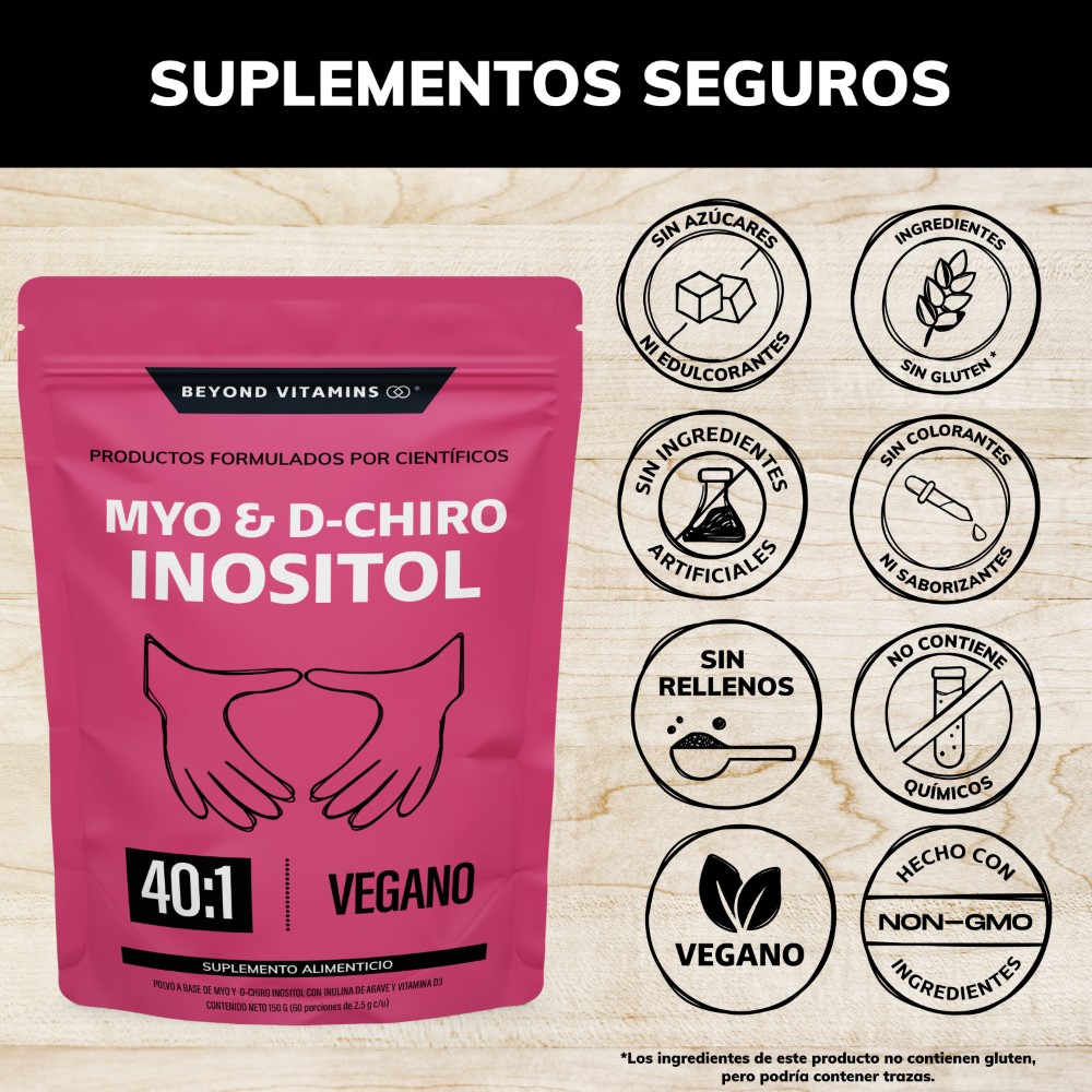 Foto 3 pulgar | Suplemento Alimenticio Beyond Vitamins Myo Y D-chiro Inositol Vegano 150 Gr