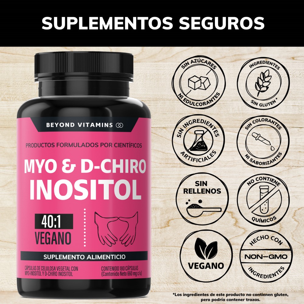 Foto 4 pulgar | Suplemento Alimenticio Beyond Vitamins Myo Y D-chiro Inositol Puro 180 Cápsulas