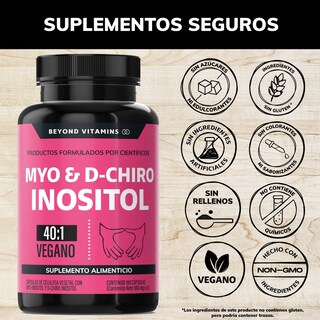 Foto 3 | Suplemento Alimenticio Beyond Vitamins Myo Y D-chiro Inositol Puro 180 Cápsulas