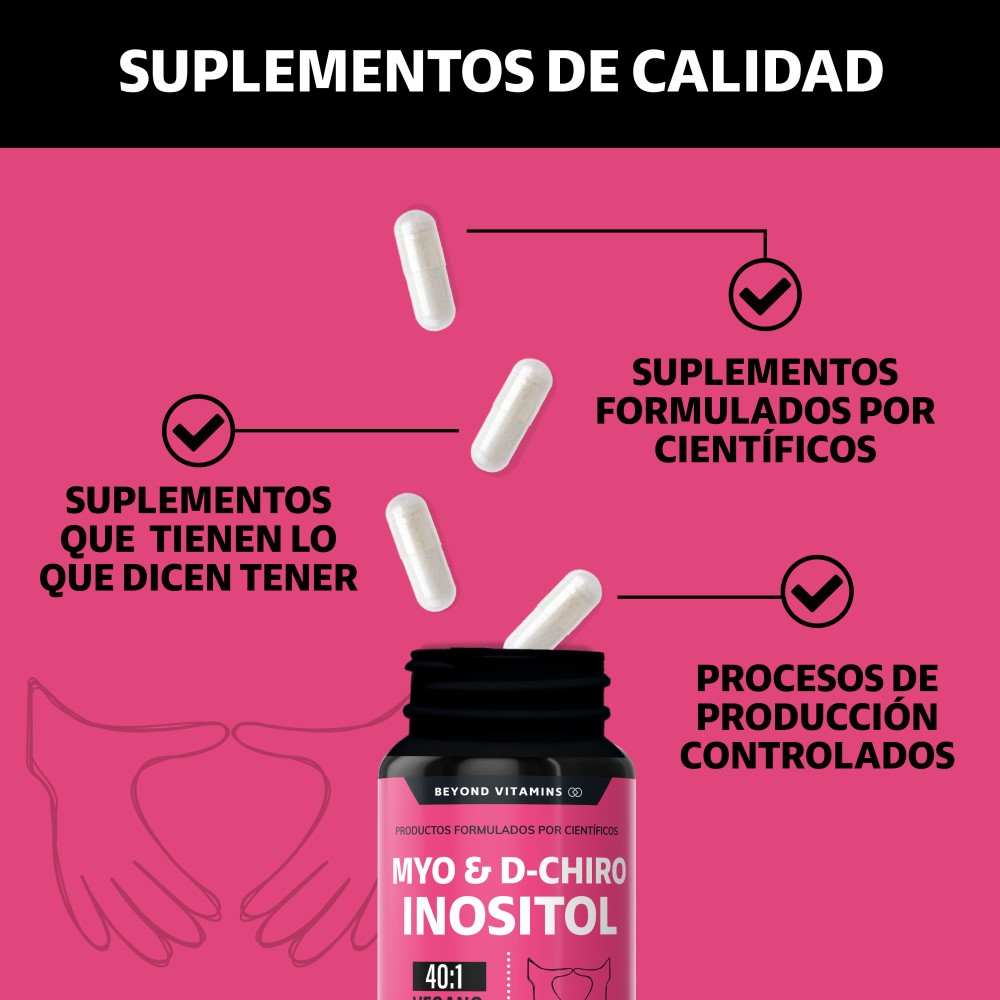 Foto 5 pulgar | Suplemento Alimenticio Beyond Vitamins Myo Y D-chiro Inositol Puro 180 Cápsulas